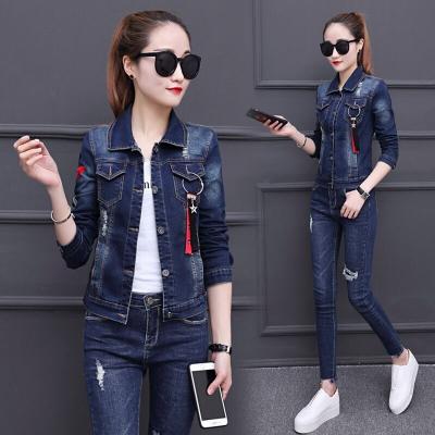 ÁO KHOÁC JEAN NỮ FORM NGẮN TAY THÊU HOA - NK308
